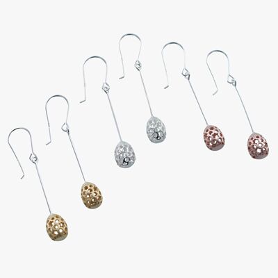 Boucles d'oreilles oeuf en filigrane