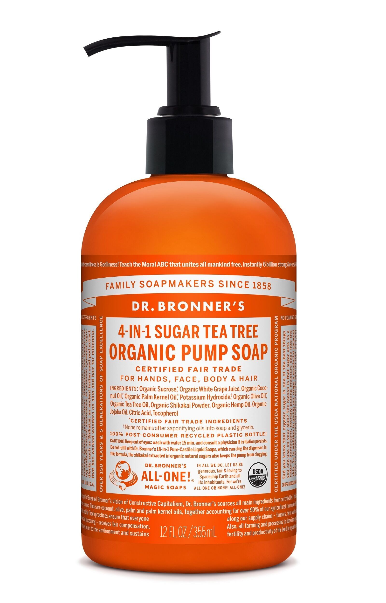 Dr. Bronner's Organic Pump Soap - Tea Tree 355ml