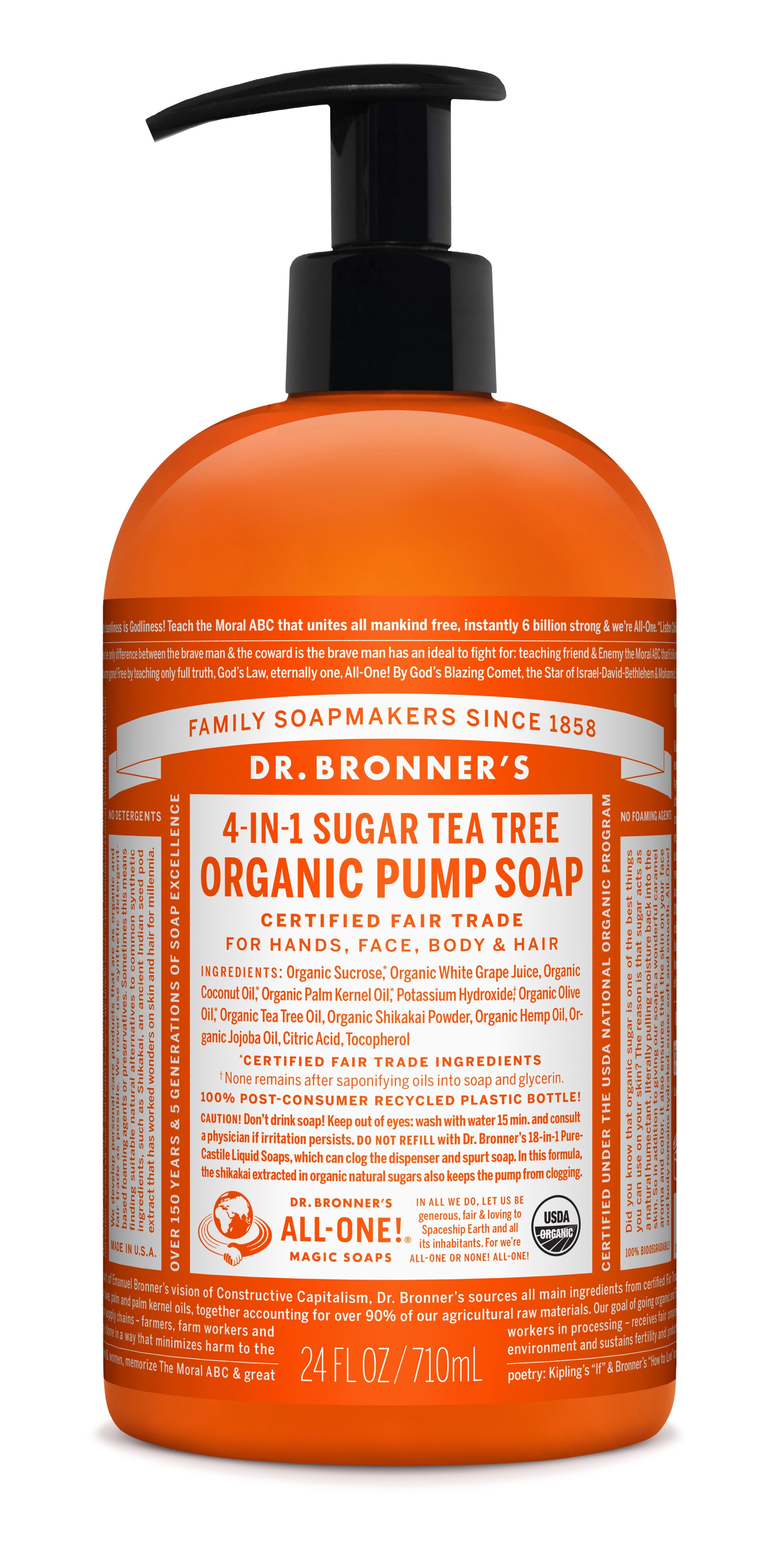 Dr. Bronner's Organic Pump Soap - Tea Tree 710ml