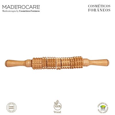 Masseur corporel | Thérapie au bois | Rouleau denté 7 pièces (45 x 6 cm)