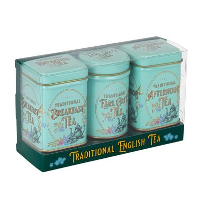 Vintage Victorian Mini Tea Tin Triple Gift Pack