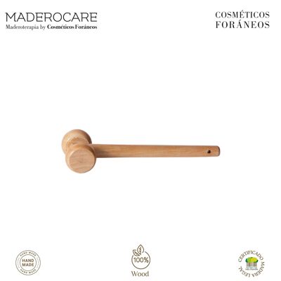 Masseur facial | Thérapie par le bois | Mini rouleau facial bi-sphère (13 x 4 cm)