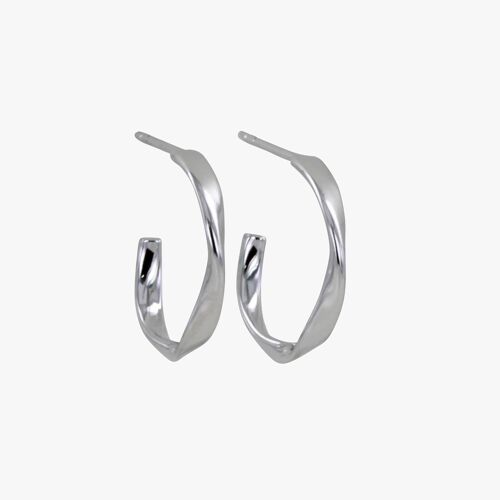 Sterling Silver Twister Hoop Earrings
