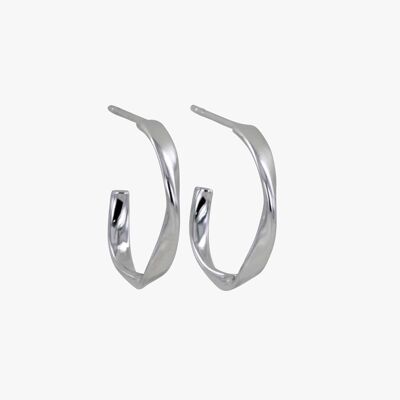 Sterling Silver Twister Hoop Earrings