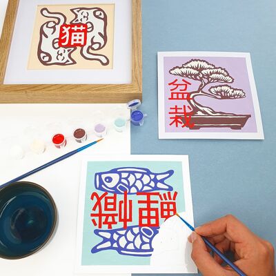 Kit de pintura por números - Japón - Kanjis