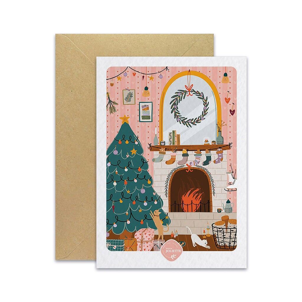 Am Kamin - Postkarte