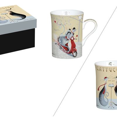 TAZA DE PORCELANA 300 ML – CATTUCCINO CATITUDES, M.ROBERTSON