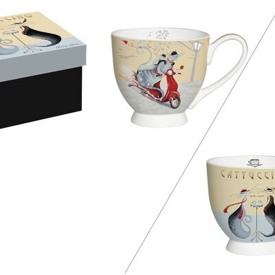 TAZA DE DESAYUNO DE PORCELANA 500 ML – CATTUCCINO CATITUDES, M.ROBERTSON