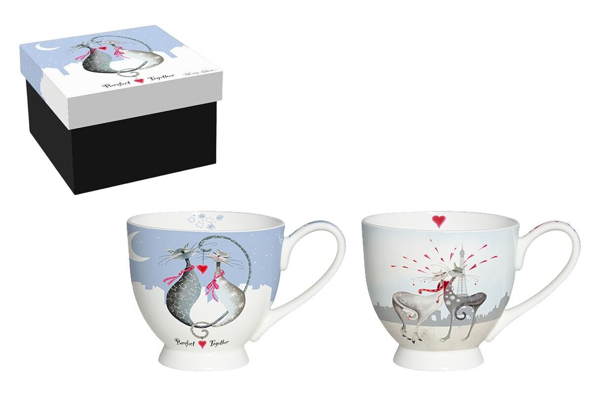 SET DI 2 TAZZE DA COLAZIONE IN PORCELLANA 500 ML – LOVE DUO CATITUDES, M.ROBERTSON
