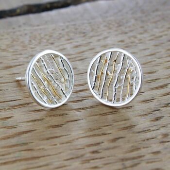 Boucles d'oreilles bouleau en argent sterling 2