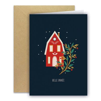 Biglietto di auguri - Casa rossa