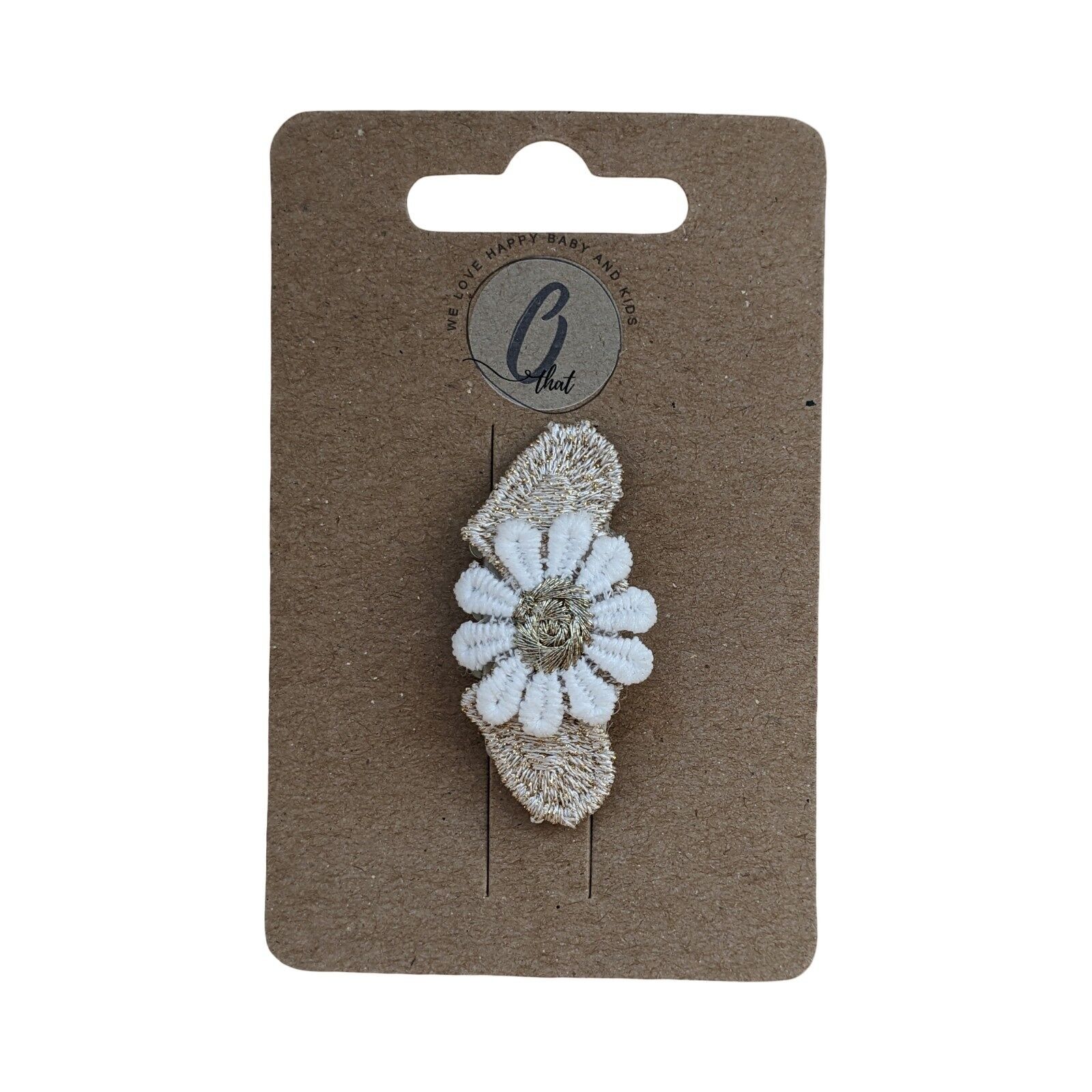 Baby Haarspange rutschfest gold Herz/Gänseblümchen OK 3767