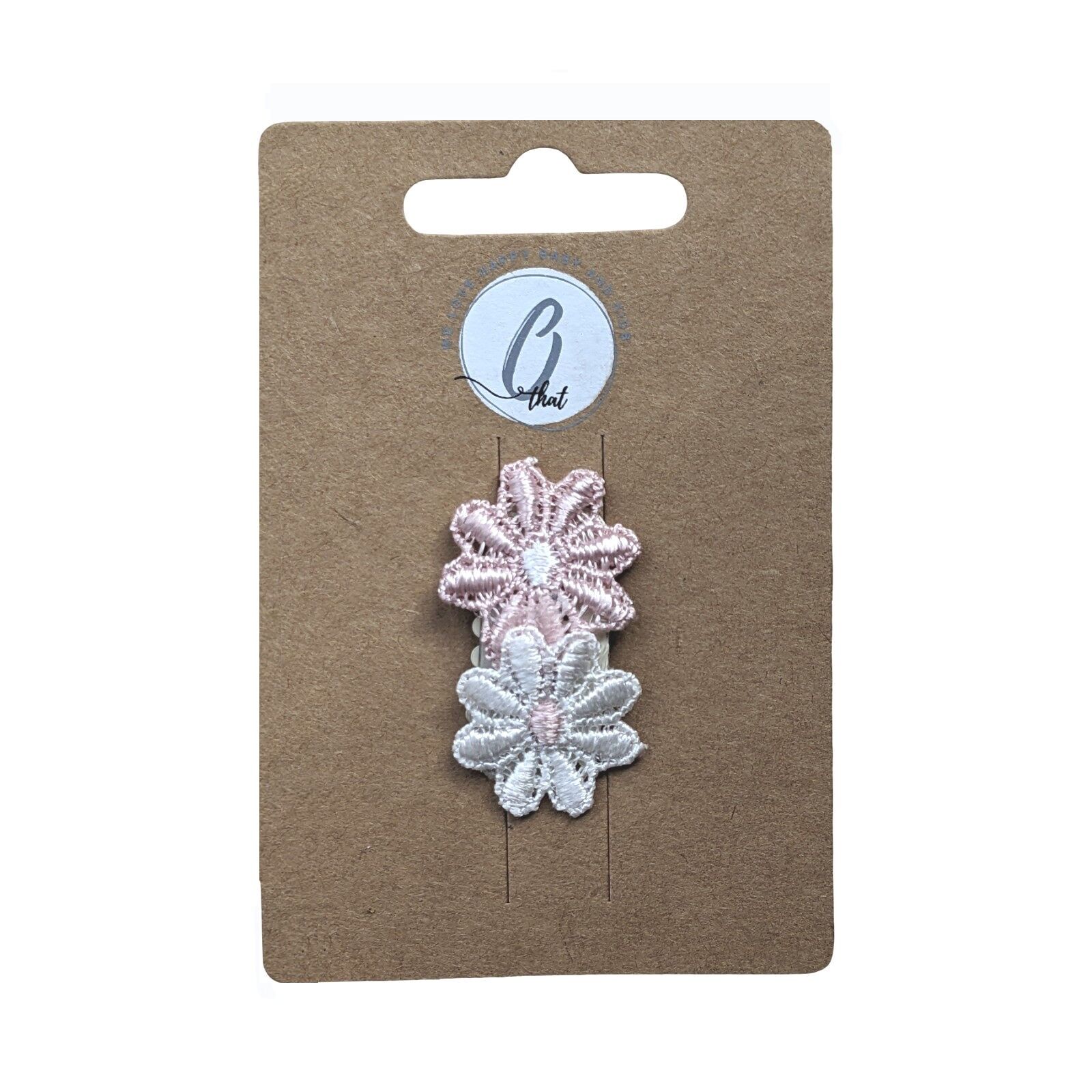 Baby Haarspange rutschfest Gänseblümchen weiß/rosa OK 3754