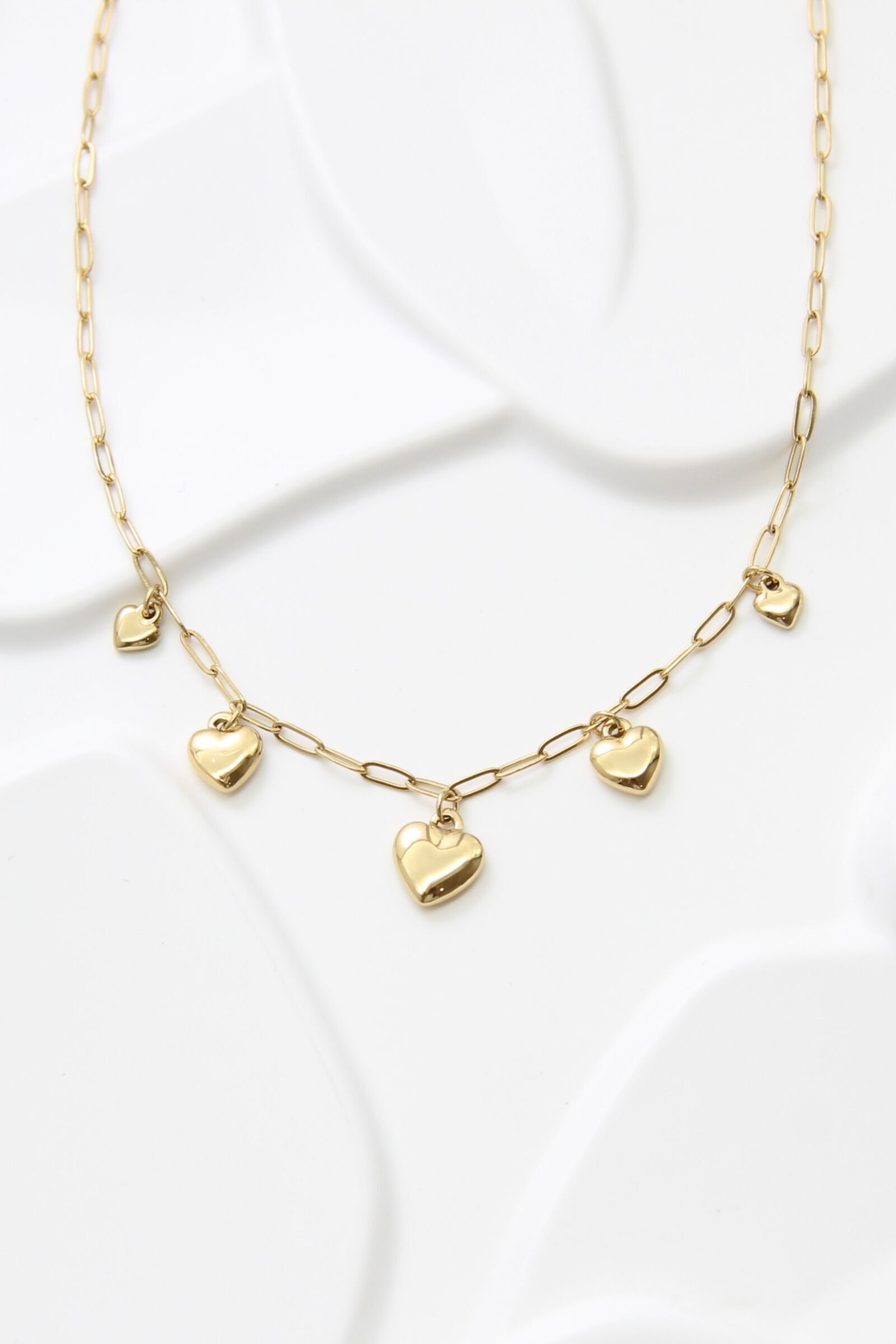 Collana in acciaio inossidabile con pendenti a forma di cuore – Eleganza e femminilità