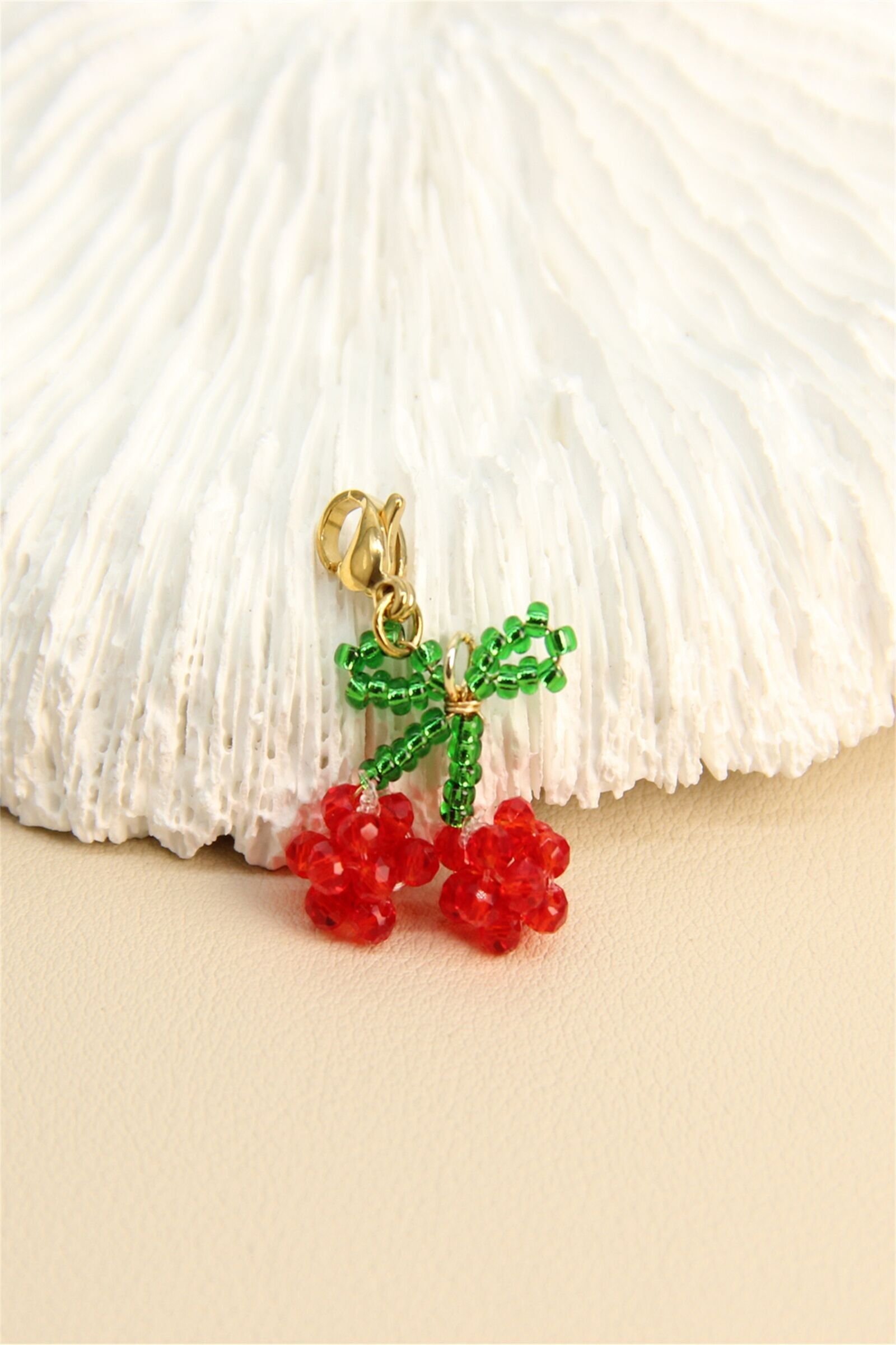 Cherry pearl pendant – Colorful costume jewelry