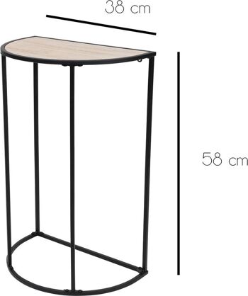 Table d'appoint semi-circulaire - Marron 2