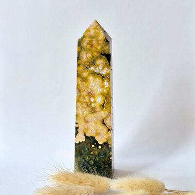 Piedra preciosa Druzy Jaspe Oceánico Torre #6 - 270 g