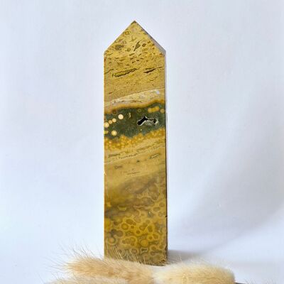 Piedra preciosa Druzy Jaspe Oceánico Torre #7 - 305 g
