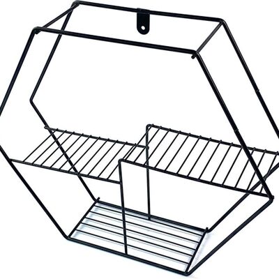 Estante de pared hexagonal - Negro