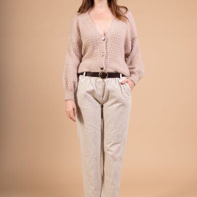 Pantalone in velluto con cintura PPN2556