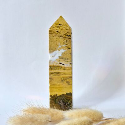 Piedra preciosa Druzy Jaspe Oceánico Torre n.° 4 - 169 g