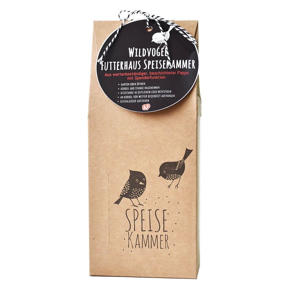 Bird feeder made of natural cardboard - With practical dispenser function