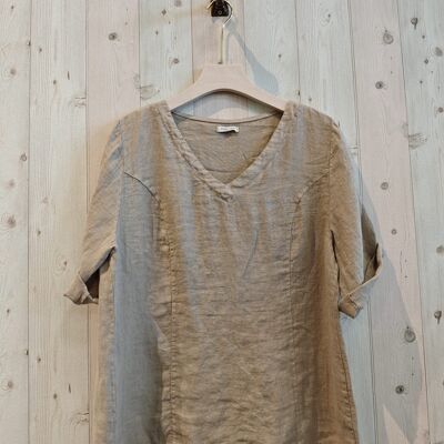 REF 822092 BLUSA LINOS 100%*BLUSA BASICA *COMPOSICION LINOS 100% *MEDIDAS LARGO 68 CM Y 55 CM ANCHO. APROX