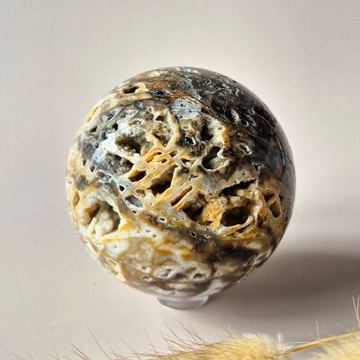 Sphère de pierre précieuse druzy en sphalérite – 65–70 mm