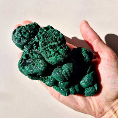 Malachite œil de chat, pierre précieuse rare et brute, 400 g