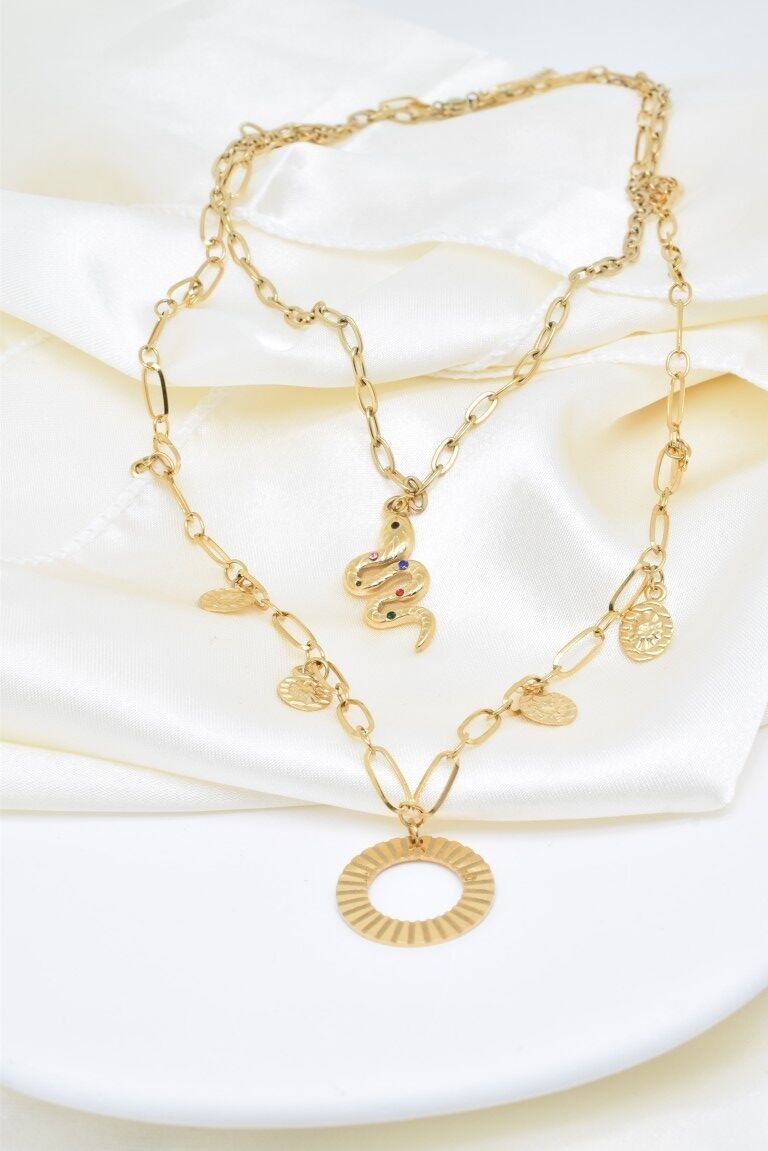 Edelstahl-Anhänger-Gliederkette - BJ210260OR