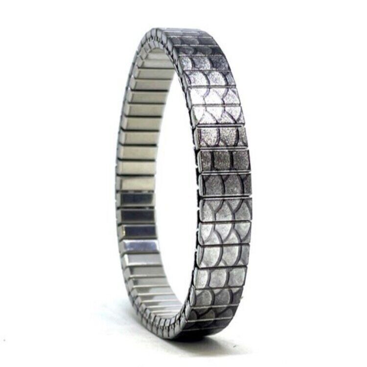 Stainless steel designer bracelet 10mm handmade in London - Mandala Irish champagne layers Metallic