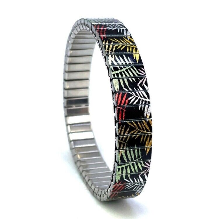 Stainless steel designer bracelet 10mm handmade in London - Cool Blossom earthy chic Metallic