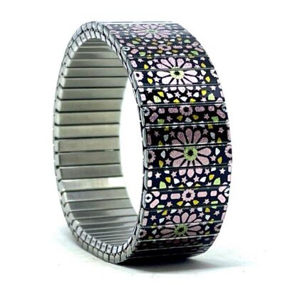 Pulsera de diseño de acero inoxidable de 18 mm, hecha a mano en Londres - Carnival jive Metallic