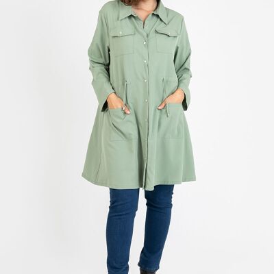 Giacca-abito verde taglie forti (C6525)