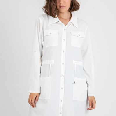 Giacca-abito bianco taglie forti (C6525)