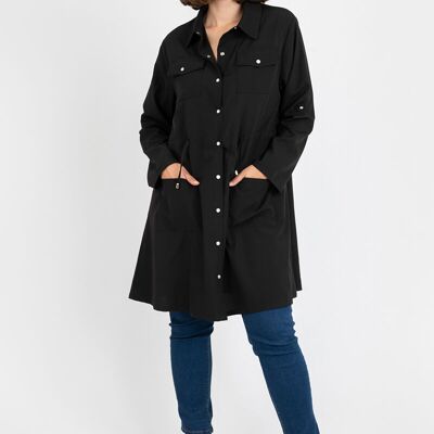 Veste-Robe noir grande taille (C6525)
