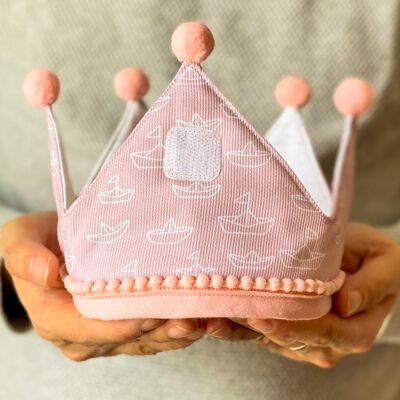 Corona di compleanno - Barche rosa