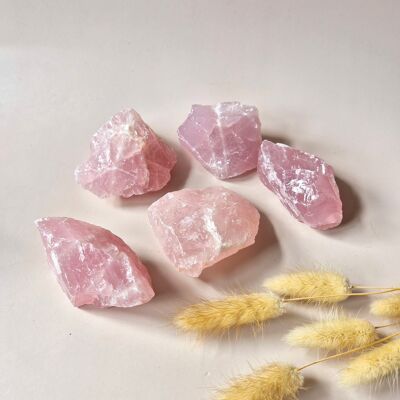 Morceaux de quartz rose brut – environ200 g | Pierre d'amour pour le bien-être et l'harmonie