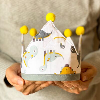 Birthday Crown - Dinos Gray