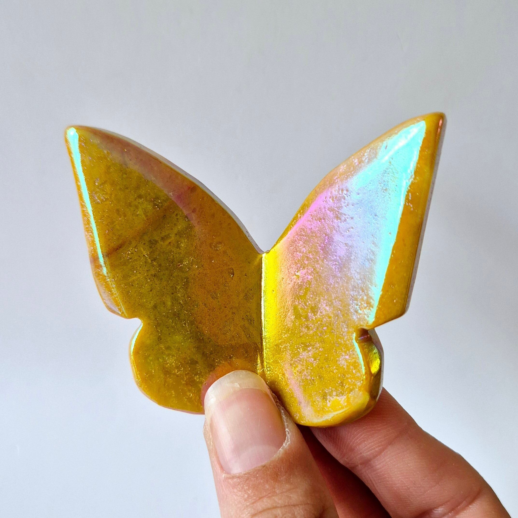 Gemstone Angel Aura Butterfly 6x5 cm – Giada gialla