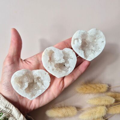 Cuore di geode di drusa di agata bianca (4–6 cm)