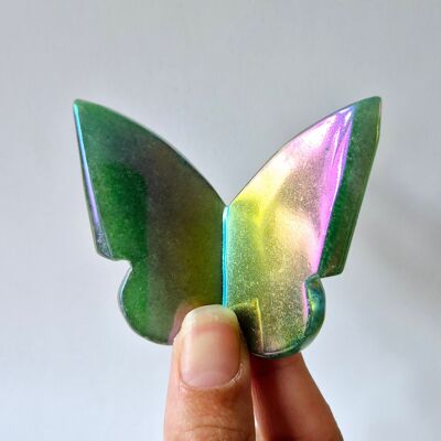 Papillon Aura Ange Gemme 6x5 cm – Aventurine Verte