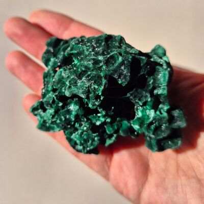 Malachite œil de chat, pierre précieuse rare et brute, 160 g
