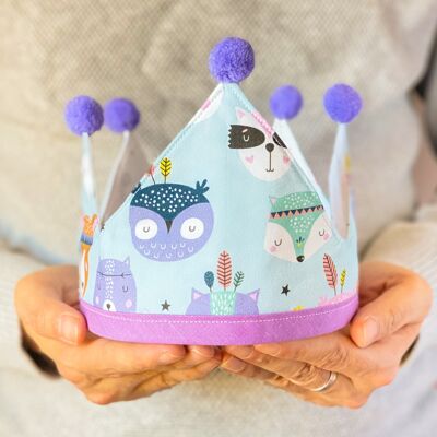 Birthday crown - Animals blue