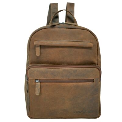 Mochila Seth City de cuero para hombre y mujer, moderna, tamaño A4