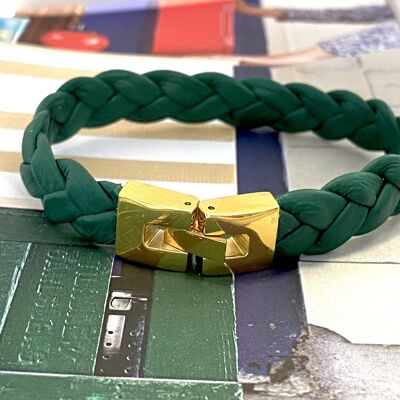Green braided bracelet