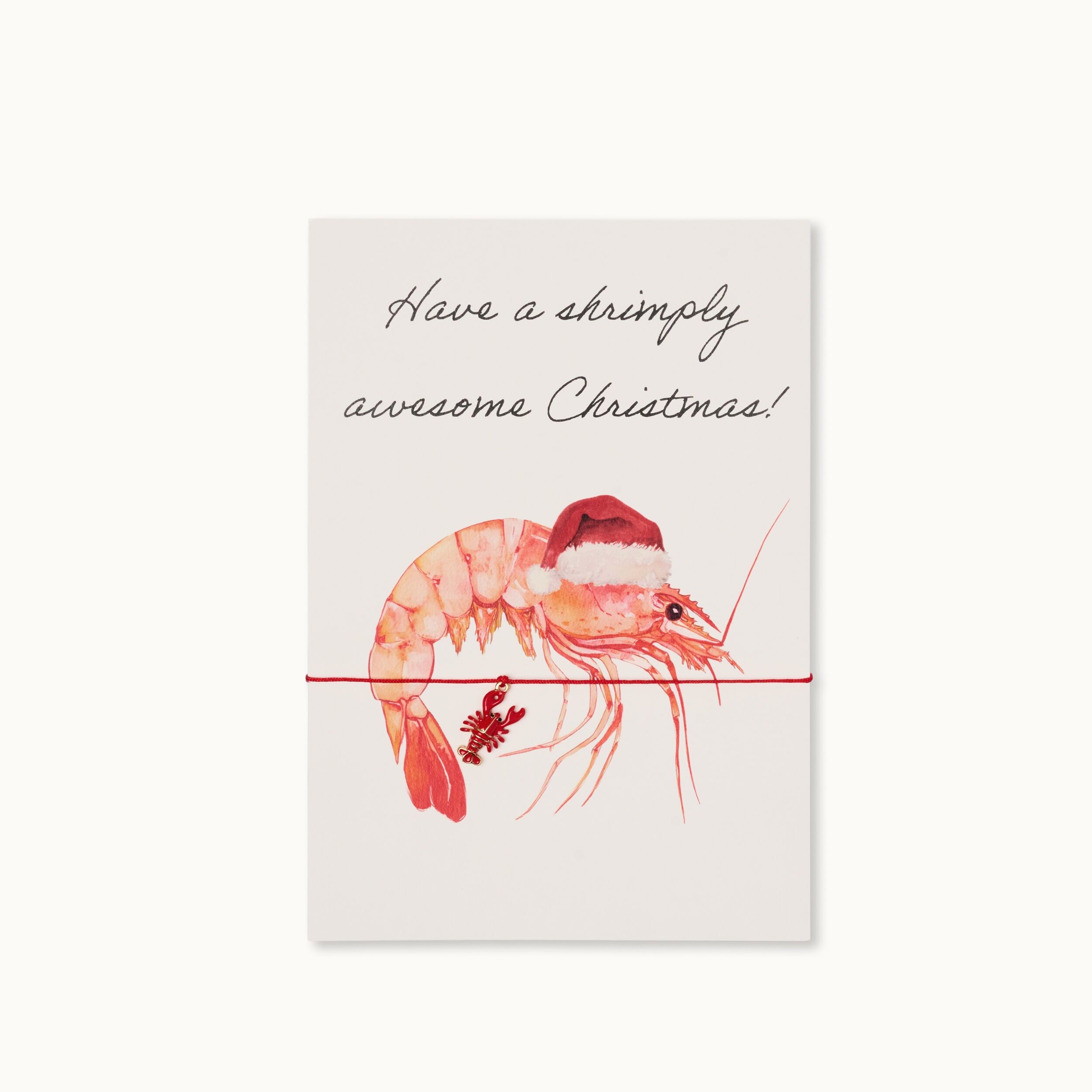 Bracelet card: Shrimply awesome Christmas