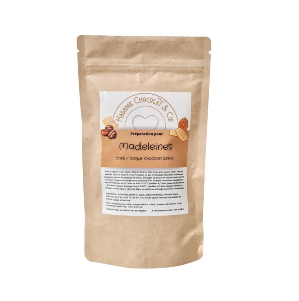 Coffee / white chocolate madeleines