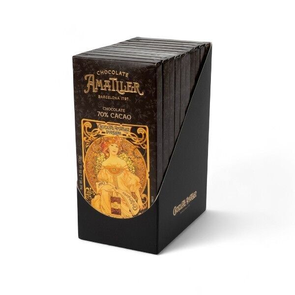 70 % dunkle Schokoladentafel, 70 g – Display mit 10 Tafeln