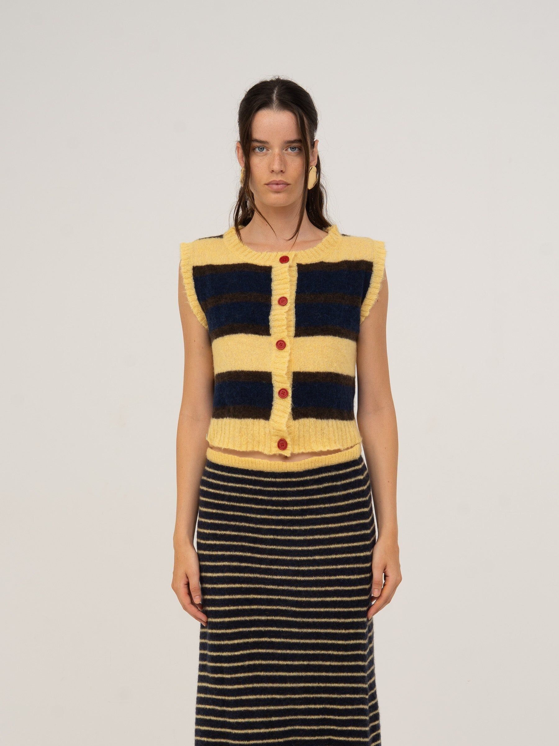 Gilet in maglia a righe Fresh Charm